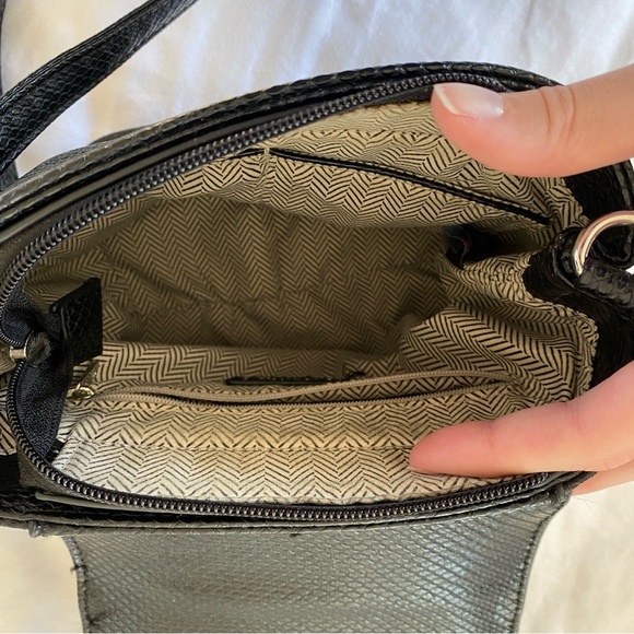 Urban Expressions Black Faux Crocodile Leather Mini Backpack - Picture 5 of 7